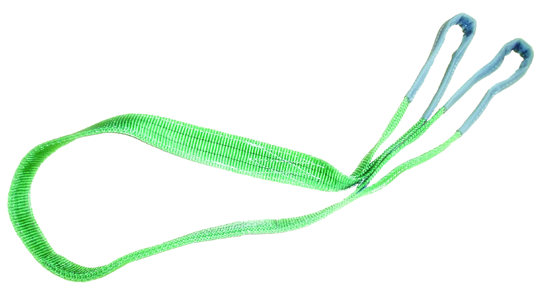 HEBEBAND 2000 KG, LÄNGE 8 M zweilagig, Farbe: grün mit verstärkten Schlaufen