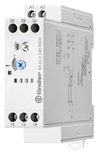 Zeitrelais, Rückfallverzögerung ohne Hilfsspannung bis 180 Sekunden, 2 Wechsler 8 A, für 24 bis 240