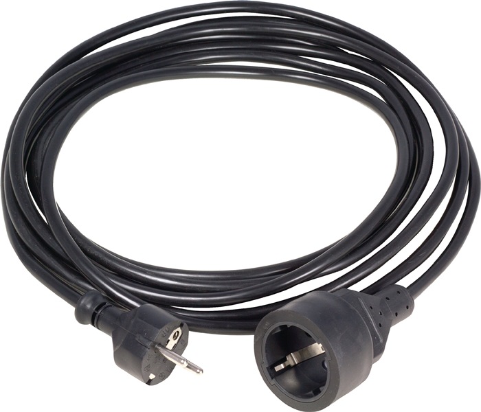 230 V-Anschlussleitung H05VV-F 3 G 1,5 mm², mit Zentralstecker schwarz 10 m