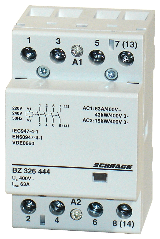 Installationsschütz 63A, 4S, 230VAC 3TE