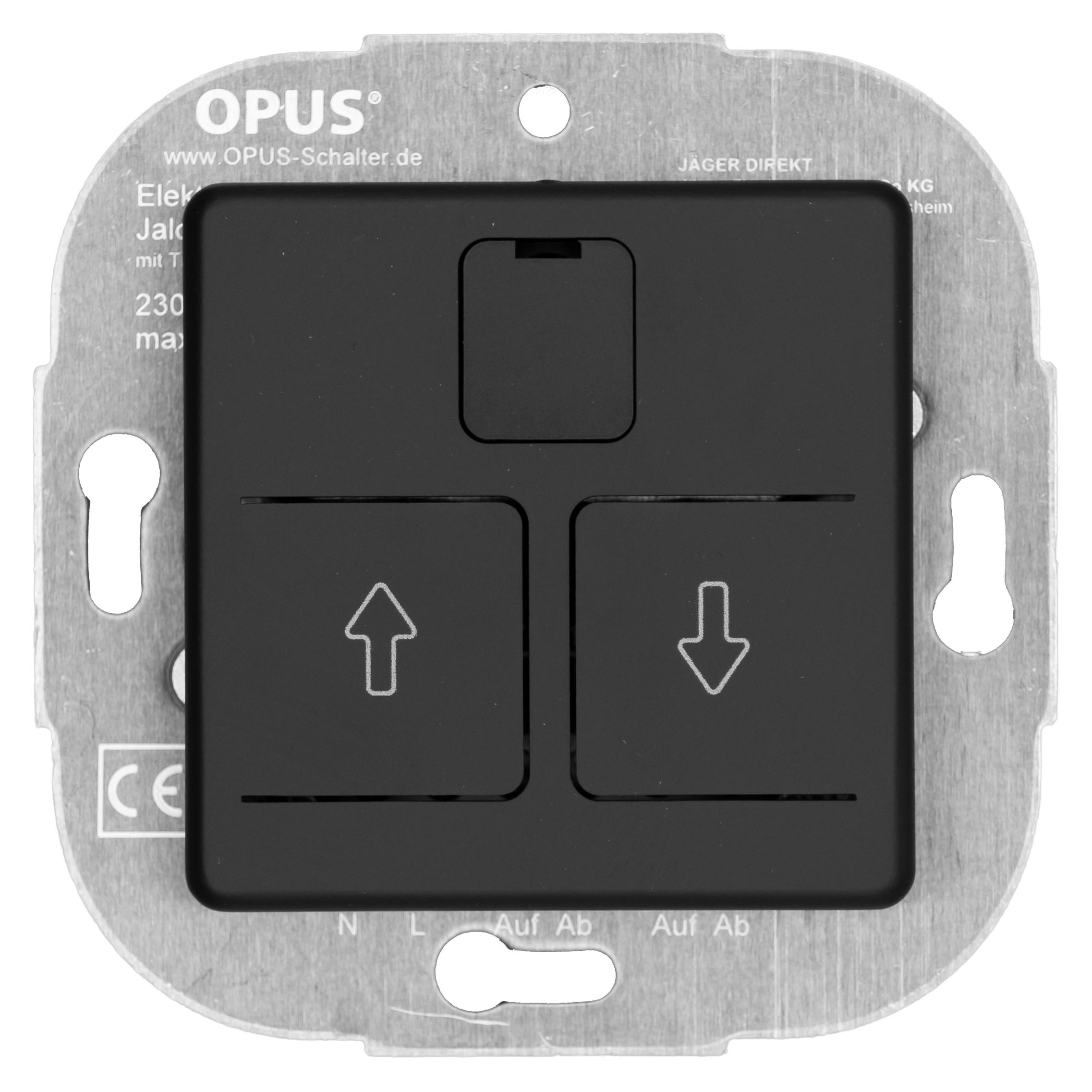 Elektronischer Rollladenschalter mit Abdeckung anthrazit-seidenglanz OPUS 55