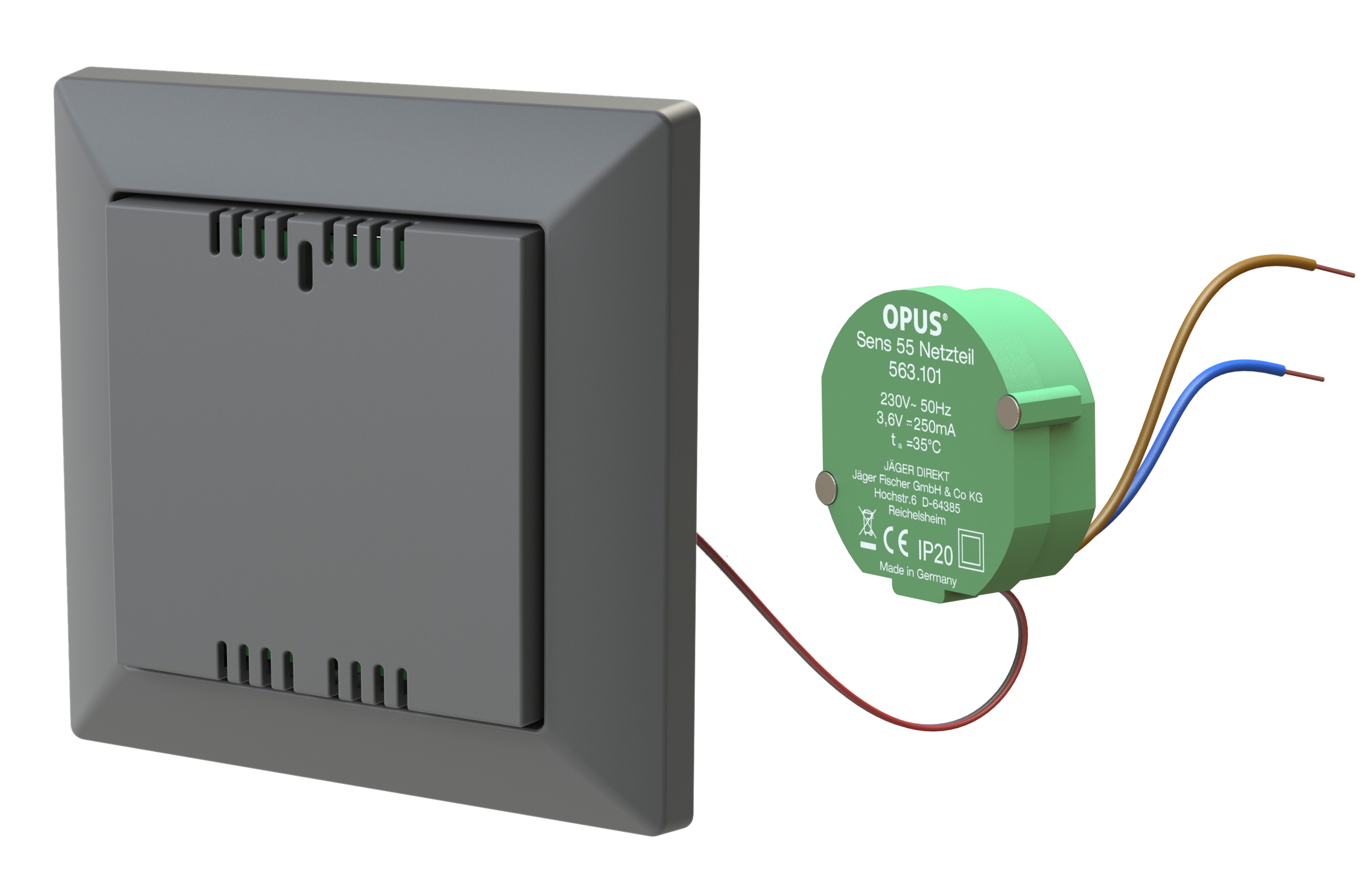 SENS Temperatur-/Feuchtesensor mit Netzteil OPUS 55