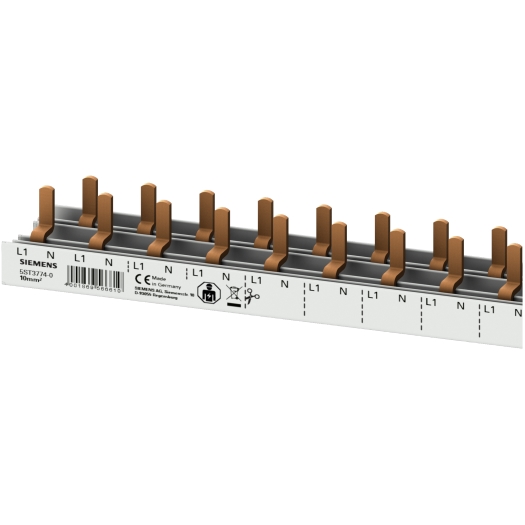 2-Phasen Stiftschiene, L-Ausführung, FI/LS oder AFDD, offen, 925 mm lang