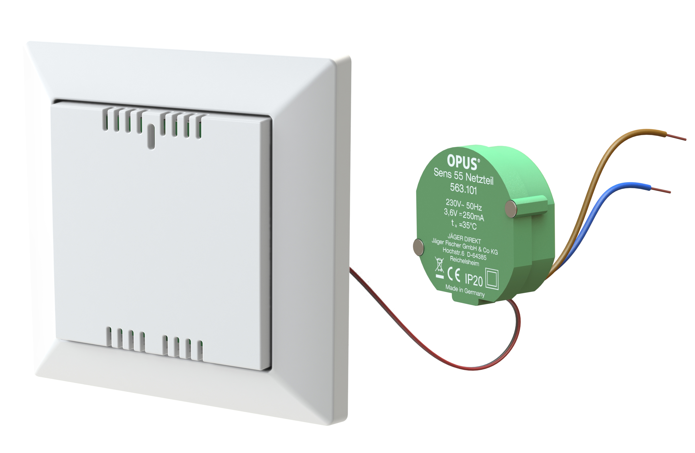 SENS Temperatur-/Feuchtesensor mit Netzteil OPUS 55