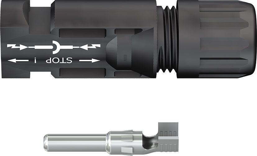 Kupplungsstecker, MC4, 1.000 V (IEC), 1.500 V (UL), 6 und 10 mm², 10 und 12 AWG