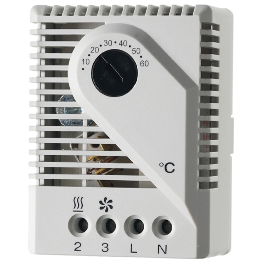 Thermostat für Schaltschrank, 1 Wechsler 5 A, einstellbar von +5 bis +60° C