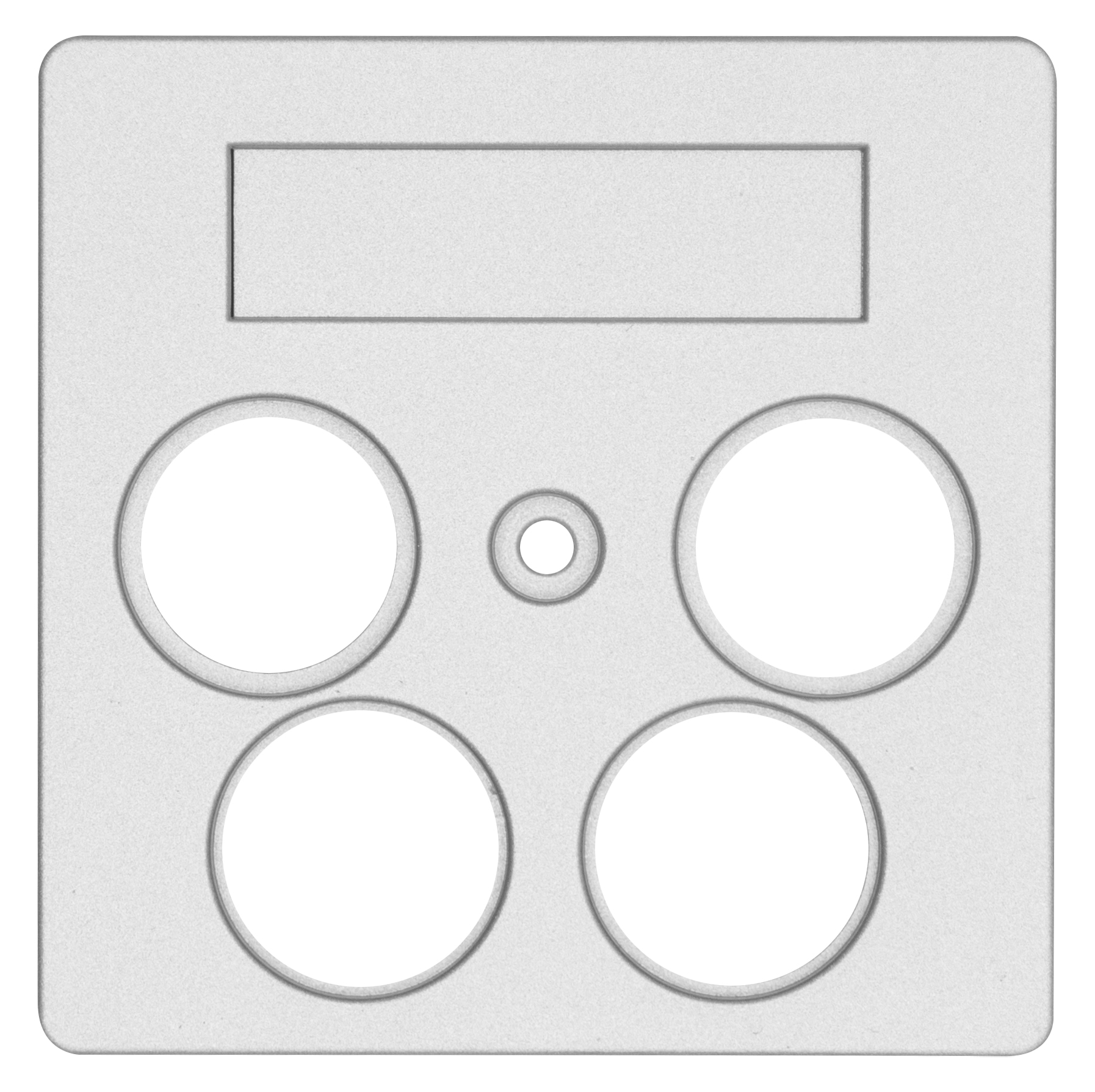 Abdeckung für Antennen-Steckdosen 4-Loch alu-silber-seidenglanz OPUS 55
