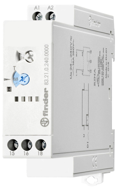 Zeitrelais, Einschaltwischer, 1 Wechsler 16 A, für 24 bis 240 V AC/DC