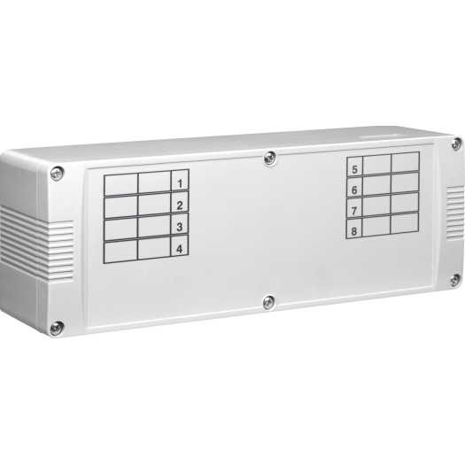 Heizkreisverteiler-Anschlusskasten für 8 Raumtemperaturregler und bis zu 4 Stellantriebe/Thermostat