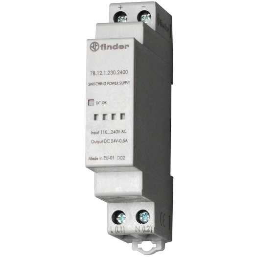 Schaltnetzteil für Reiheneinbau, Eingang 110-240 V AC oder 220 V DC, Ausgang 12 W 24 V DC