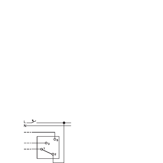 Dreistufen-Drehschalter Einsatz 1-polig, ohne Nullstellung 2710/1 U