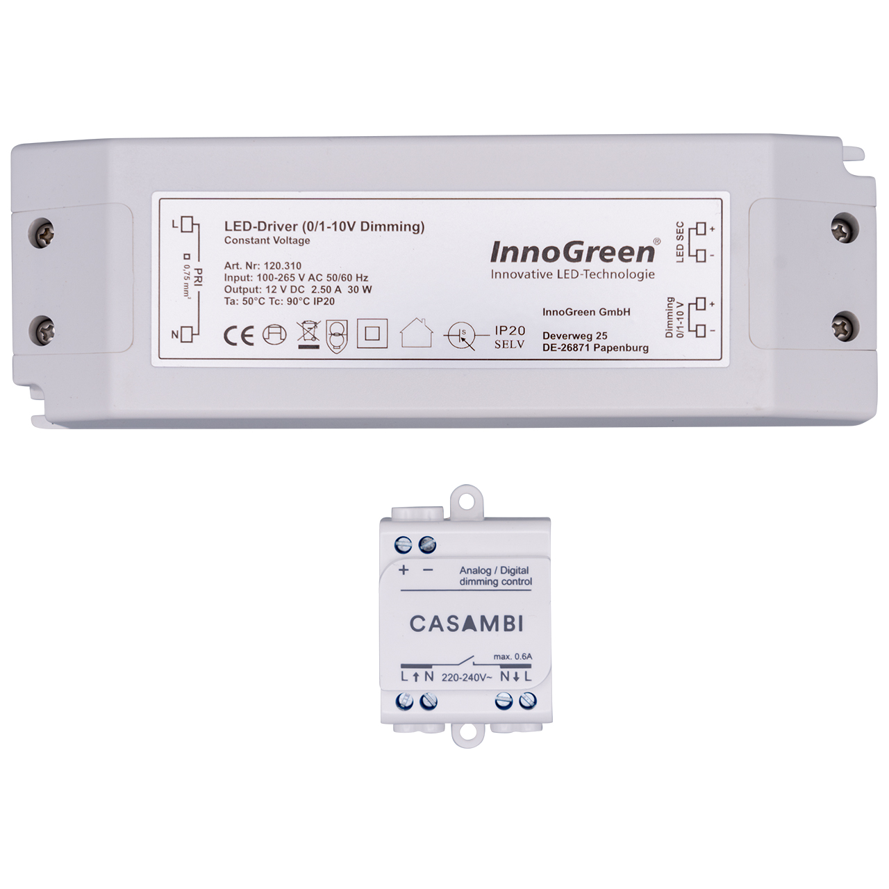 Bluetooth-Steuerung inkl. Treiber, 12 V, 30 W, 0/1 - 10 V, dimmbar