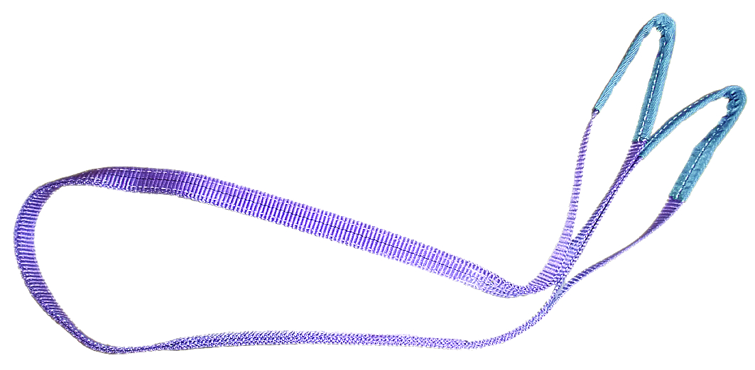 Hebeband 1000 kg Tragkraft, 2 Meter, zweilagig, Farbe violett, mit verstärkte Schlaufen