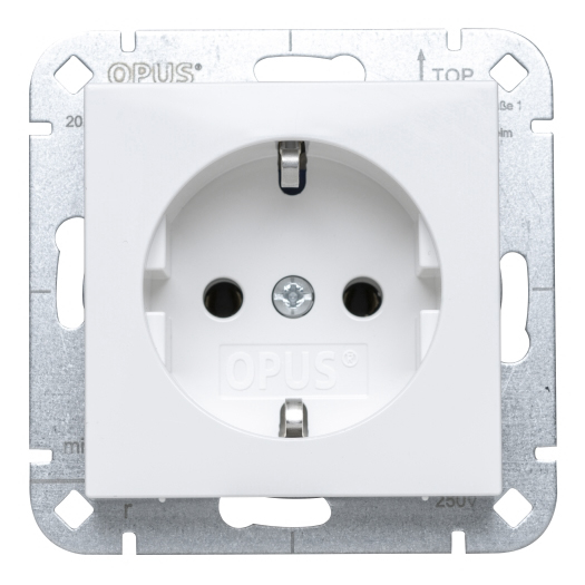 Schutzkontakt-Steckdose Premium polarweiß-seidenmatt OPUS 55