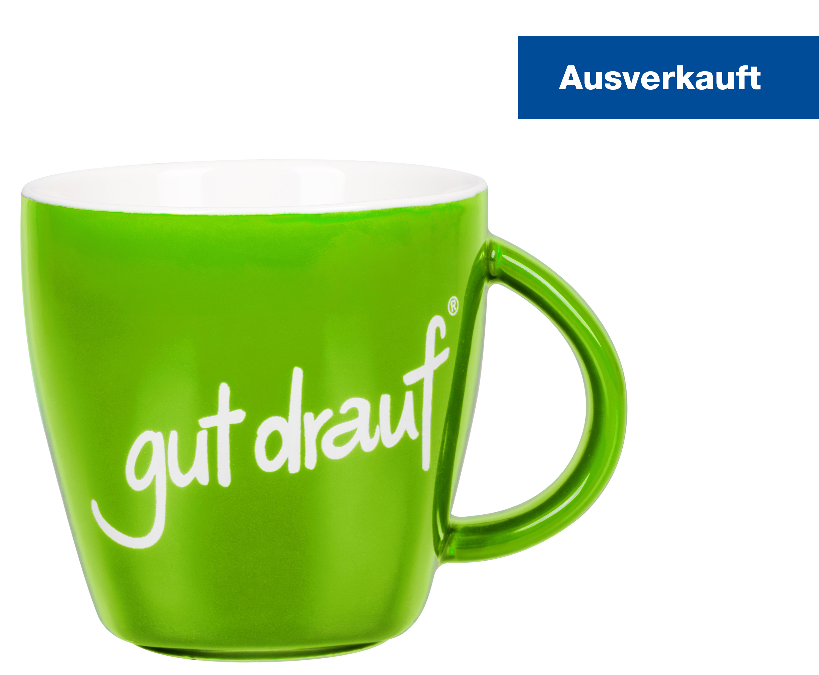 Tasse, Porzellan, grün‚ gut drauf'