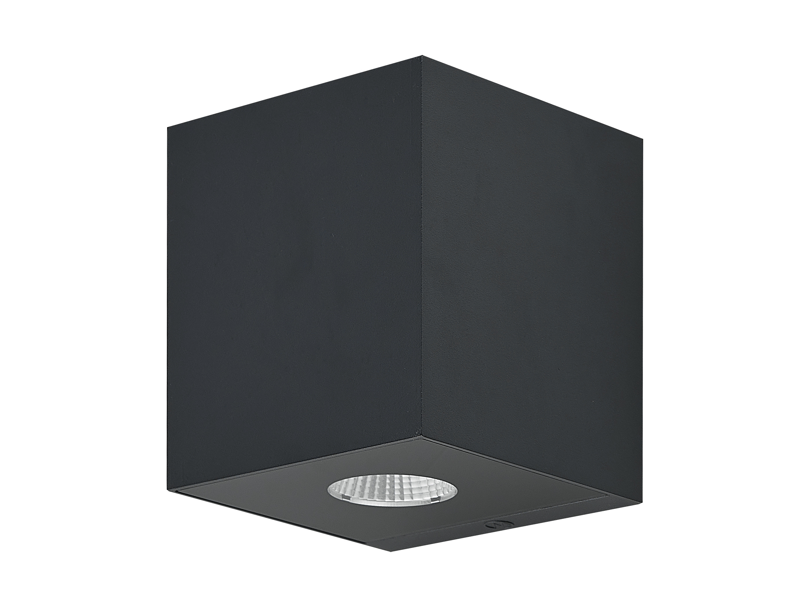 LED-Wandaufbauleuchte Cube aus Aluminium, 12 W, direkter Lichtaustritt, anthrazit, IP65