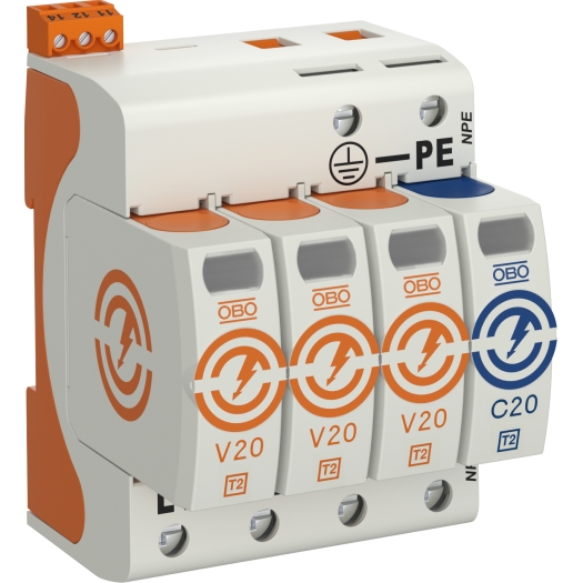 Überspannungsableiter 4-polig "V 20-C/3" V20-3+NPE-280, mit Fernsignalisierung