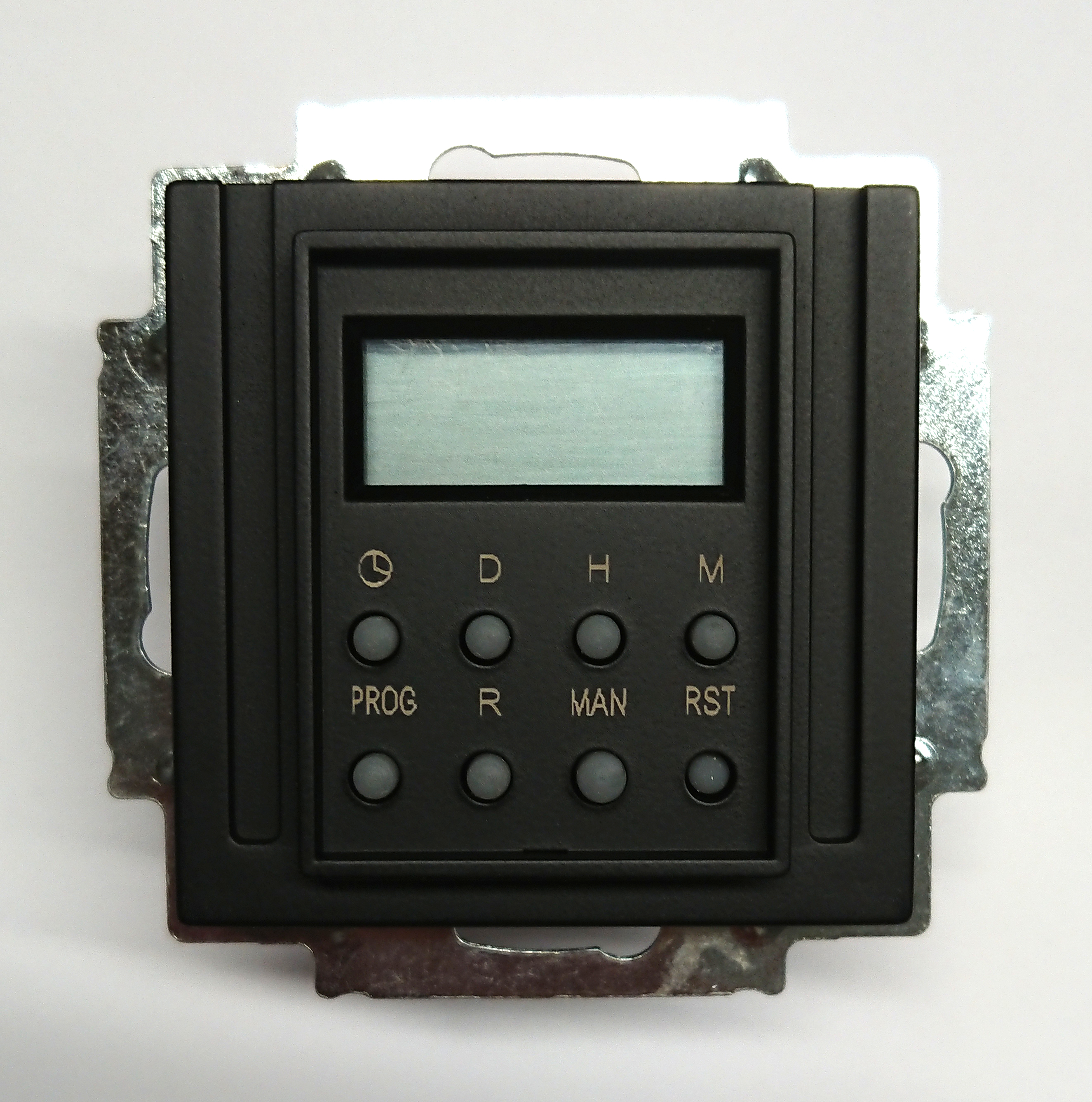 Unterputz Wochen-Schaltuhr mit LCD Display schwarz matt RAL 9005 K55