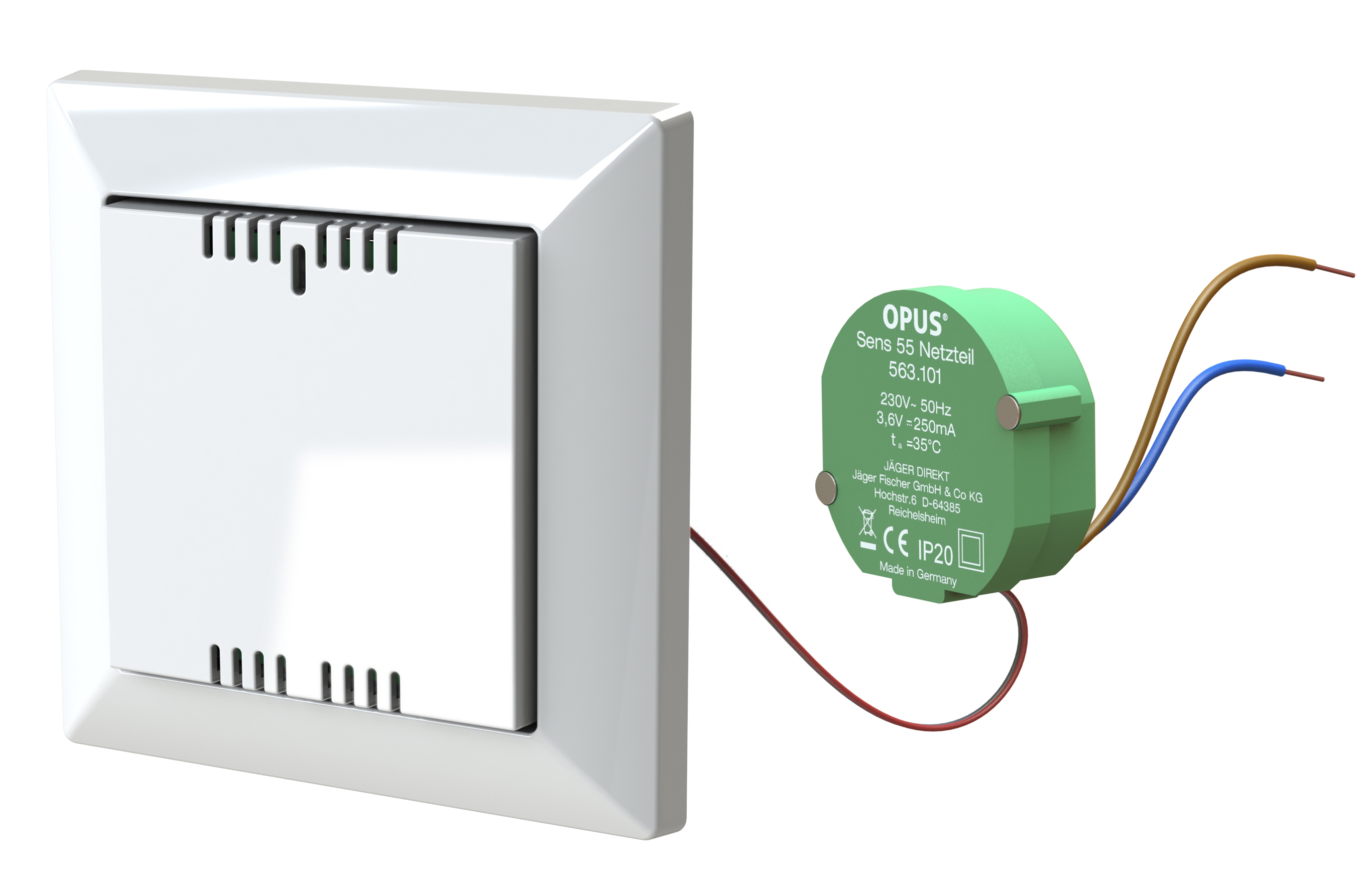 SENS Temperatur-/Feuchtesensor mit Netzteil OPUS 55