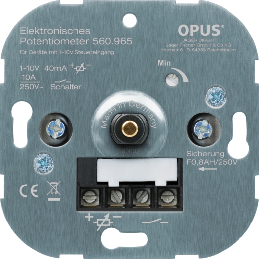 Elektronischer Potentiometer mit Schraubklemmen, Metallwelle OPUS