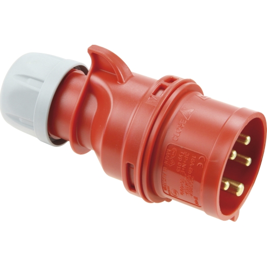 CEE-Stecker IP44, 5-polig, 400 V, 6 h 32 A, mit Phasenwender SiRoX