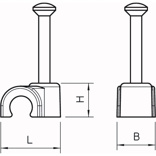 ISO-Nagel-Clip 20mm, L50, PP, lichtgrau, RAL 7035