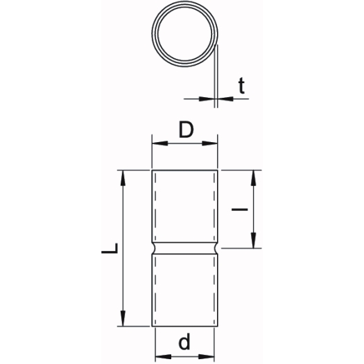 Aluminiumverbindungsmuffe ohne Gewinde ø32mm, Alu