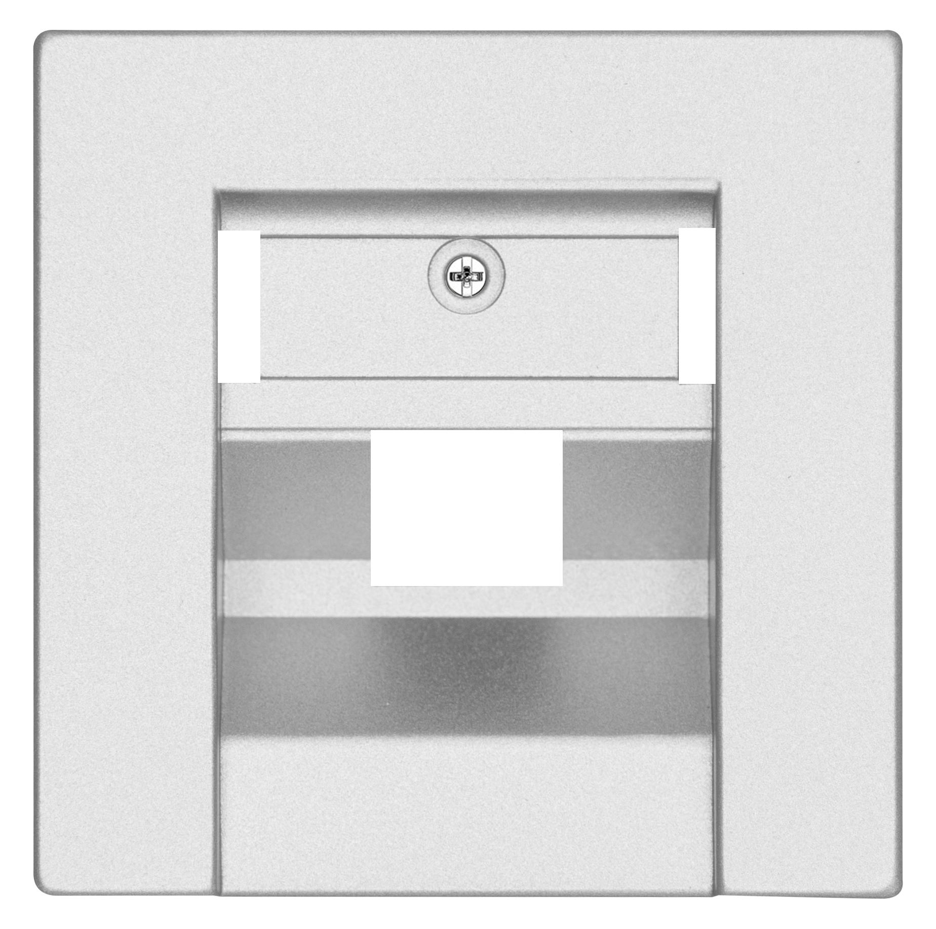 Abdeckung für ISDN/DATEN-Anschlussdosen 1-fach alu-silber-seidenglanz OPUS 55