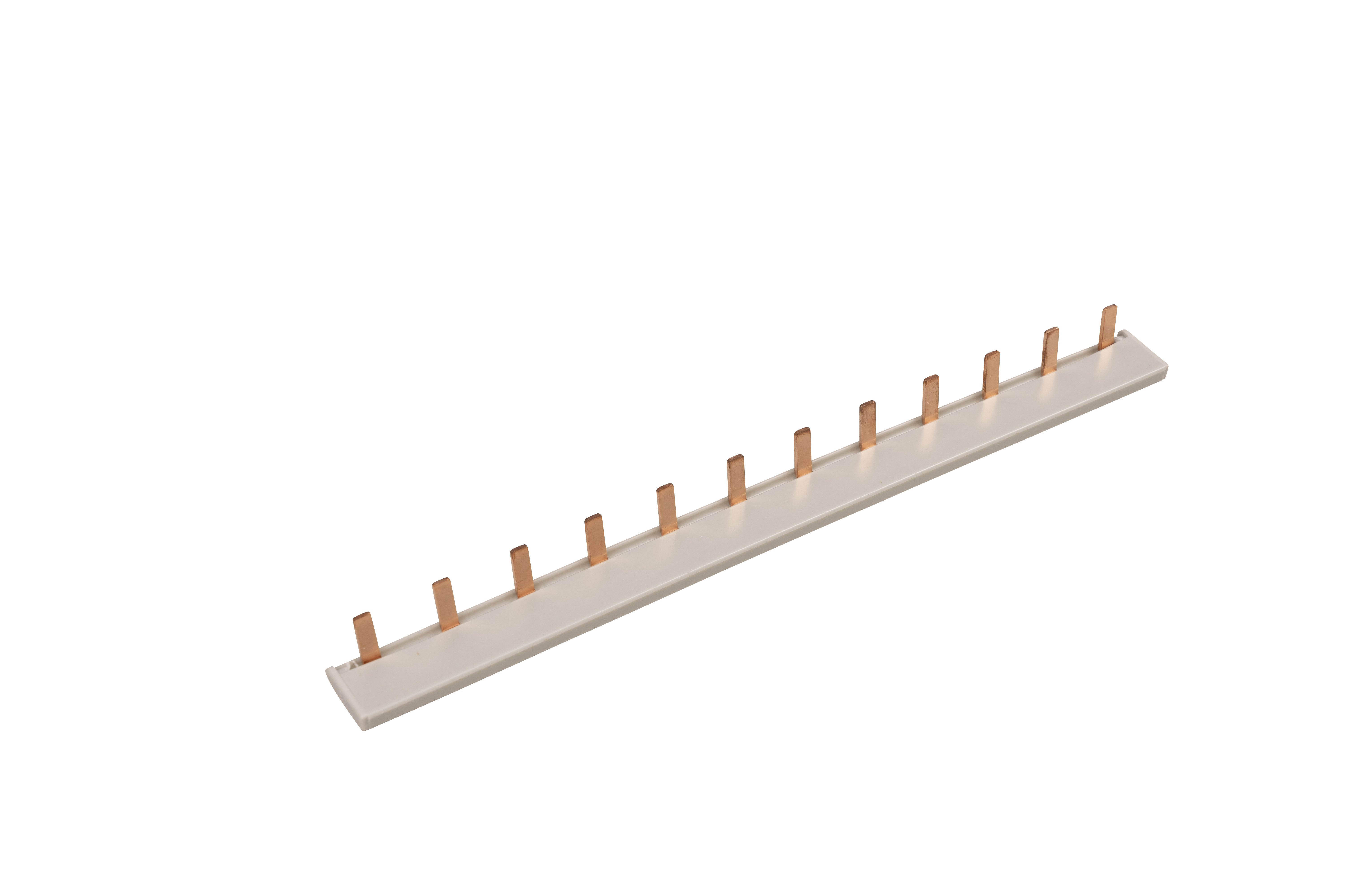 1-Phasen Stiftschiene, L-Ausführung, geschlossen, 12 x 1 Pol, 210 mm lang