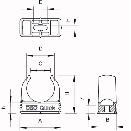 Quick-Schelle flammwidrig M40, PP, reinweiß, RAL 9010